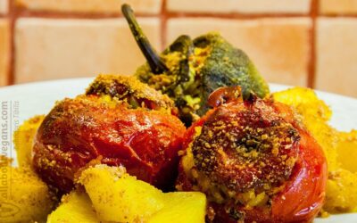 Vegan γεμιστά (ντομάτες και πράσινες πιπεριές)