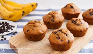 Photo of banana muffins. A vegan recipe from allaboutvegans.com.