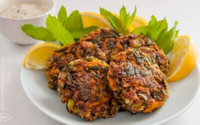 Κολοκυθοκεφτέδες στο γκριλ με τζατζίκι (vegan)