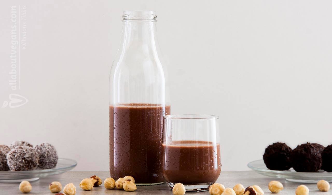 Homemade chocolate milk from hazelnuts (and truffles with whatever is left over)